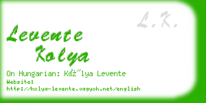 levente kolya business card